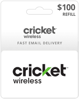 $100 Cricket Wireless Prepaid Gift Card