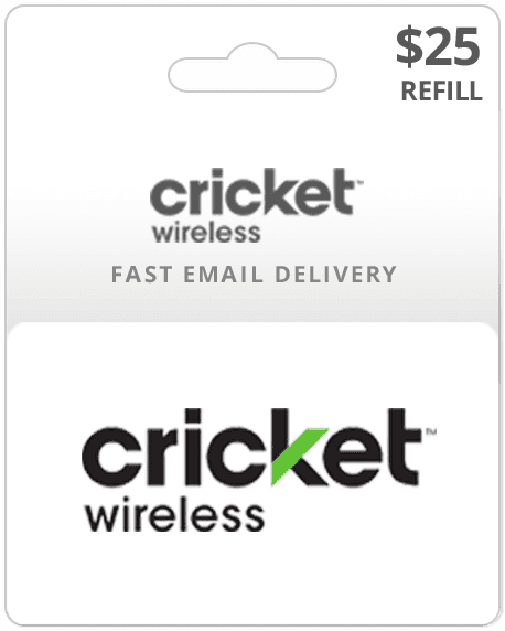 $25 Cricket Wireless Prepaid Gift Card
